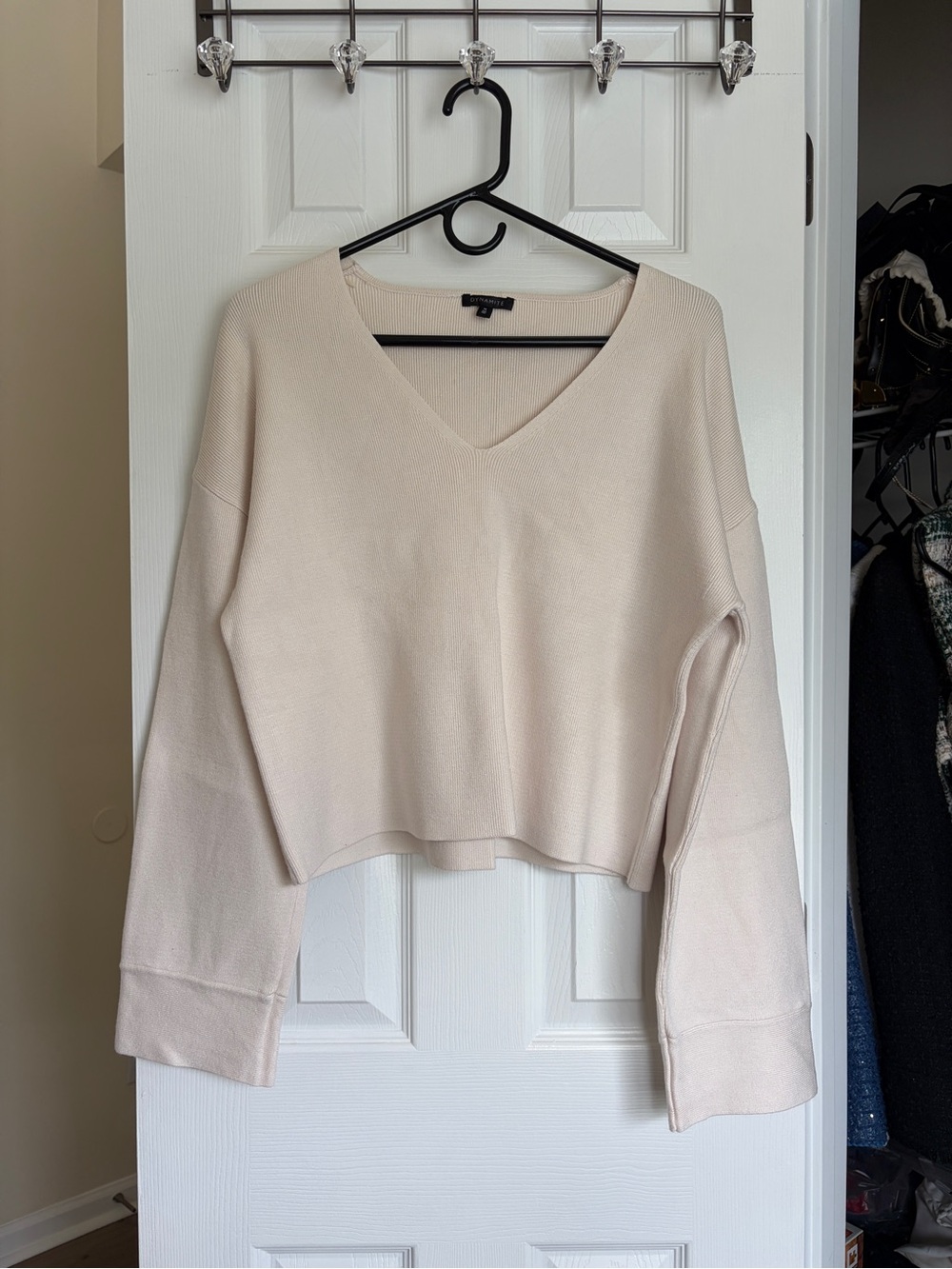 Dynamite Beige V-Neck Sweater Medium